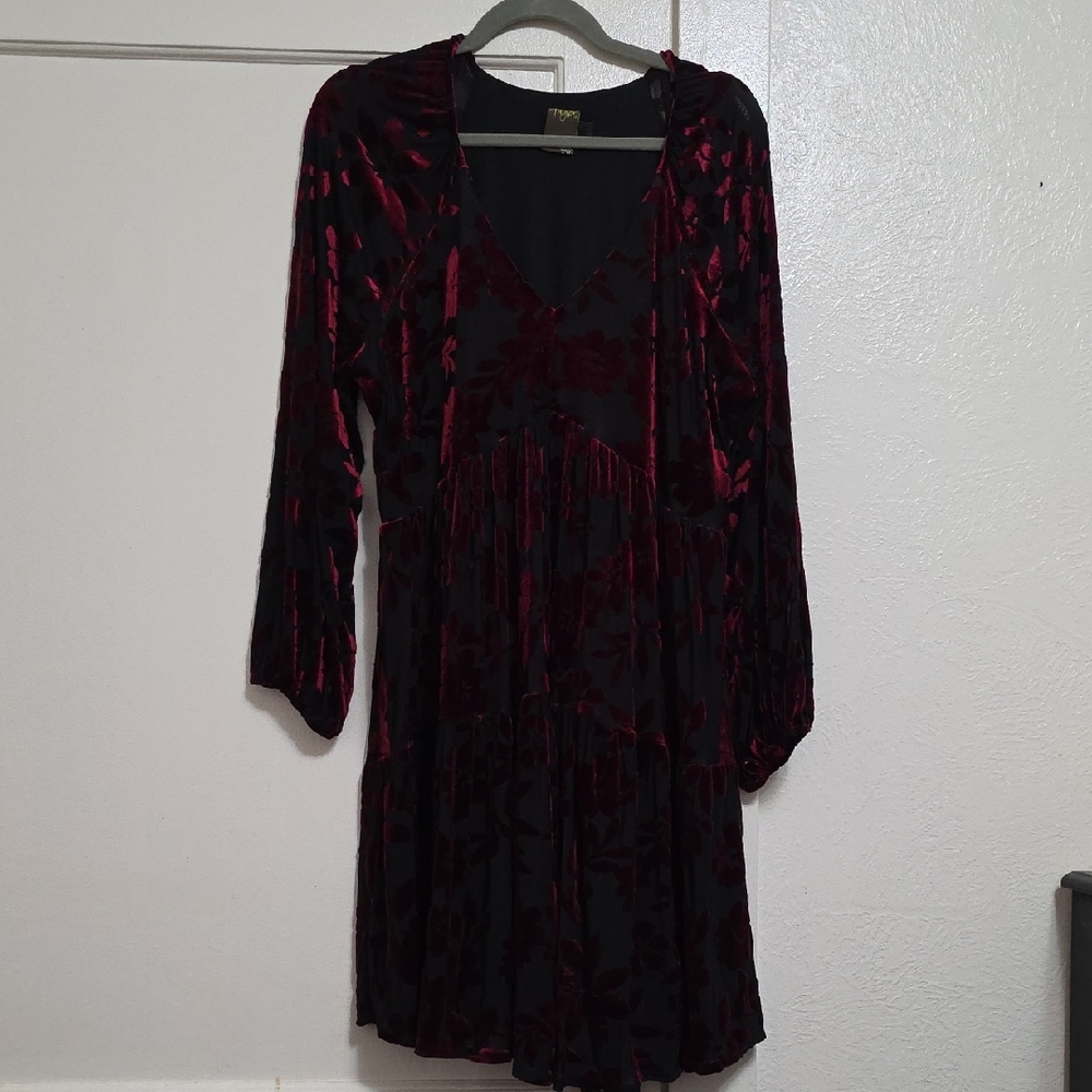Floral Velvet Burnout Dress